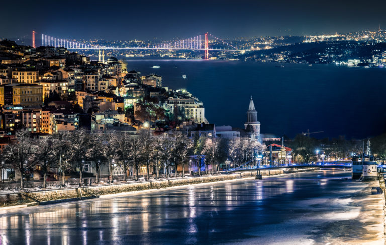 A composite photo of Turku and Istanbul made by Photoshop