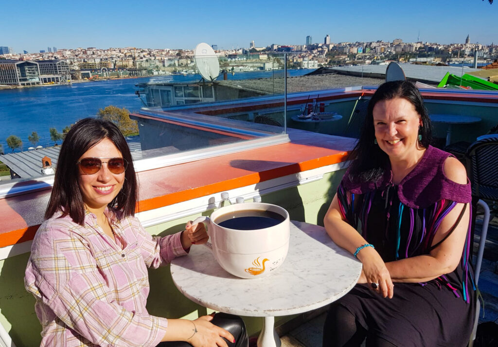 İlters Coffee is a terrace cafe in Balat. Balat is a historic, colorful, wild and creative neighborhood on the European side of Istanbul, Turkey.